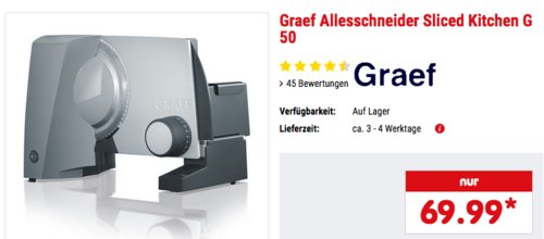 Graef Sliced Kitchen G 50 Allesschneider, grau Graef Sliced Kitchen G 50 Allesschneider, grau