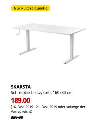 IKEA Bielefeld - SKARSTA Schreibtisch sitz/steh, weiß, 160x80 cm IKEA Bielefeld - SKARSTA Schreibtisch sitz/steh, weiß, 160x80 cm