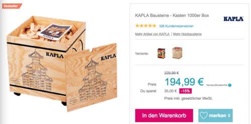 KAPLA 1000 Bauklötze in einer Holzkiste auf Rollen KAPLA 1000 Bauklötze in einer Holzkiste auf Rollen