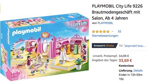 PLAYMOBIL City Life 9226 Brautmodengeschäft mit Salon PLAYMOBIL City Life 9226 Brautmodengeschäft mit Salon