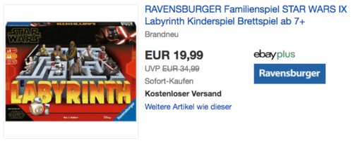 Ravensburger 26137 - Star Wars IX Labyrinth Ravensburger 26137 - Star Wars IX Labyrinth