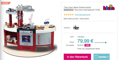 Theo klein 9155 Miele Elektronische Spielküche "Gourmet International", 95 x 120 cm Theo klein 9155 Miele Elektronische Spielküche "Gourmet International", 95 x 120 cm