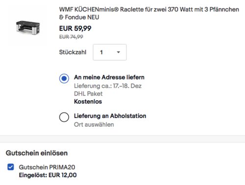WMF KÜCHENminis 2 Personen Raclette mit 3 Pfännchen & Fondue, 370 Watt WMF KÜCHENminis 2 Personen Raclette mit 3 Pfännchen & Fondue, 370 Watt