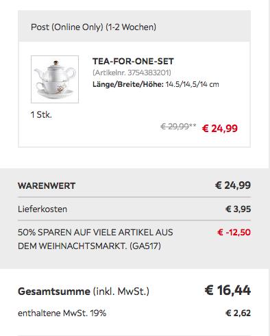 X-MAS Tea for one Set 3-teilig, Porzellan (Weiß, Goldfarben) X-MAS Tea for one Set 3-teilig, Porzellan (Weiß, Goldfarben)