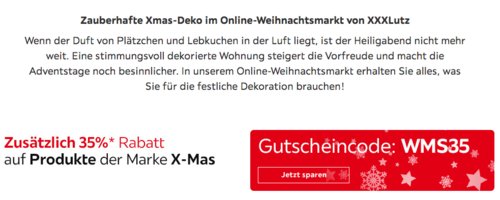 XXXLutz - 35% Rabatt auf ausgewählte Produkte der Marke X-Mas: z.B. X-Mas Holz Kerzenhalter "Stern", 60 x 11 x 57 cm XXXLutz - 35% Rabatt auf ausgewählte Produkte der Marke X-Mas: z.B. X-Mas Holz Kerzenhalter "Stern", 60 x 11 x 57 cm