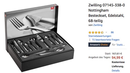 Zwilling Nottingham Besteckset, 68-teilig Zwilling Nottingham Besteckset, 68-teilig
