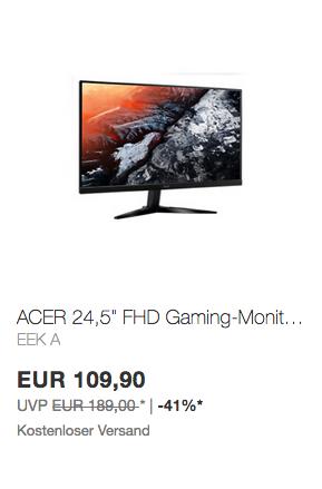 ACER KG251Q 62cm (24,5") FHD Gaming-Monitor (1ms, FreeSync, 75Hz, HDMI/DP) ACER KG251Q 62cm (24,5") FHD Gaming-Monitor (1ms, FreeSync, 75Hz, HDMI/DP)