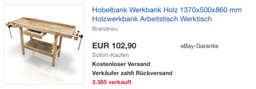 Berlan Werkbank/Hobelbank aus massivem Echtholz, 1370 x 500 x 870 mm Berlan Werkbank/Hobelbank aus massivem Echtholz, 1370 x 500 x 870 mm