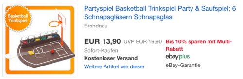 Goods & Gagdets Partyspiel/Trinkspiel "Basketball" mit 6 Schnapsgläsern Goods & Gagdets Partyspiel/Trinkspiel "Basketball" mit 6 Schnapsgläsern
