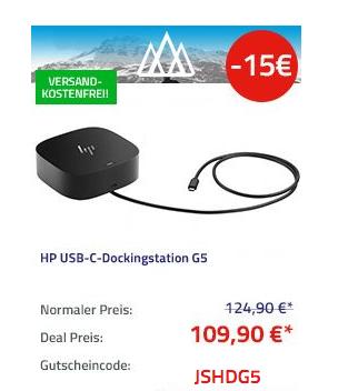 HP USB-C-Dockingstation G5 (kompatibel mit HP, Apple, Dell, Lenovo und vielen weiteren Notebooks) HP USB-C-Dockingstation G5 (kompatibel mit HP, Apple, Dell, Lenovo und vielen weiteren Notebooks)