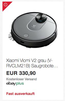 Xiaomi Viomi V2 Saugroboter mit Wischfunktion (V-RVCLM21B) - jetzt 10% billiger Xiaomi Viomi V2 Saugroboter mit Wischfunktion (V-RVCLM21B) - jetzt 10% billiger