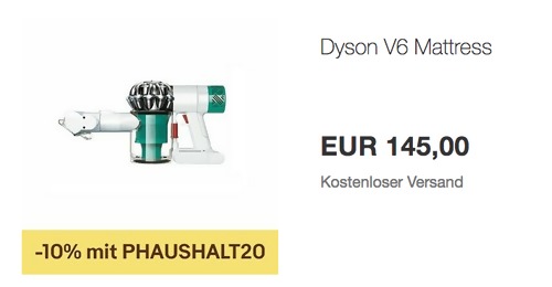 Dyson V6 Mattress beutel- & kabelloser Staubsauger inkl. Elektrobürste für Matratzen und Kombi- & Fugendüse Dyson V6 Mattress beutel- & kabelloser Staubsauger inkl. Elektrobürste für Matratzen und Kombi- & Fugendüse
