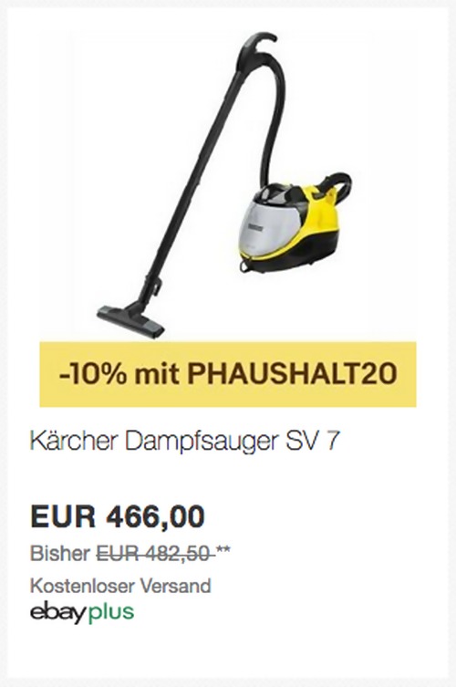 Kärcher SV 7 Dampfsauger/Dampfreiniger, 4 bar Kärcher SV 7 Dampfsauger/Dampfreiniger, 4 bar