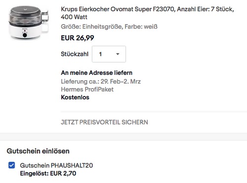 Krups F230-70 Ovomat Super Eierkocher, bis zu 7 Eier Krups F230-70 Ovomat Super Eierkocher, bis zu 7 Eier