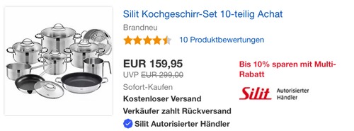 Silit Kochgeschirr-Set "Achat", 10-teilig (Edelstahl poliert, Induktionsgeeignet) Silit Kochgeschirr-Set "Achat", 10-teilig (Edelstahl poliert, Induktionsgeeignet)
