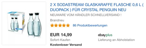 SodaStream DuoPack Glaskaraffe 2x 0,6 Liter SodaStream DuoPack Glaskaraffe 2x 0,6 Liter