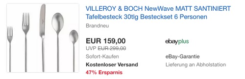 Villeroy & Boch Tafelbesteck "NewWave" für 6 Personen, 30-teilig Villeroy & Boch Tafelbesteck "NewWave" für 6 Personen, 30-teilig