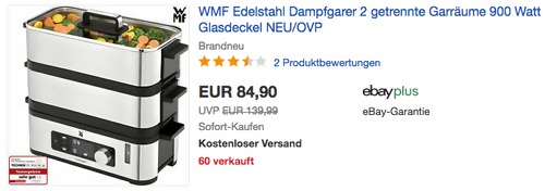WMF KÜCHENminis Dampfgarer mit 2 getrennten Garräumen, 900 Watt WMF KÜCHENminis Dampfgarer mit 2 getrennten Garräumen, 900 Watt