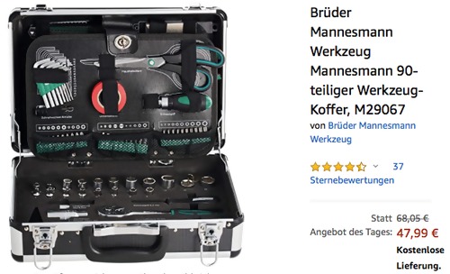 Brüder Mannesmann M29067 Werkzeug-Koffer, 90-teilig - jetzt 20% billiger