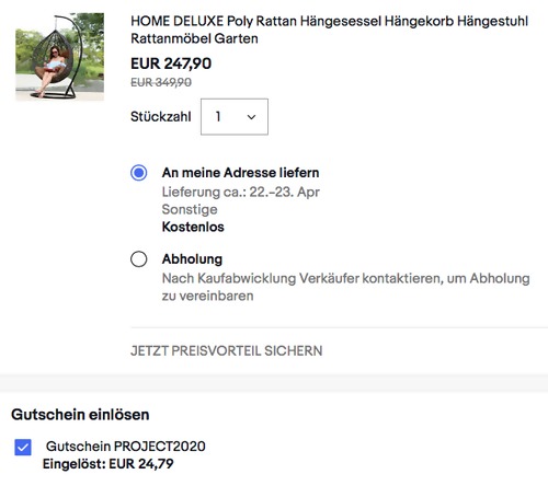 HOME DELUXE Polyrattan-Hängesessel "CIELO", ca. 200 cm Gesamthöhe HOME DELUXE Polyrattan-Hängesessel "CIELO", ca. 200 cm Gesamthöhe