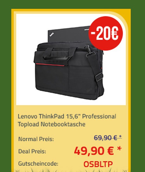 Lenovo ThinkPad 15,6" Professional Topload Notebooktasche (4X40Q26384) Lenovo ThinkPad 15,6" Professional Topload Notebooktasche (4X40Q26384)