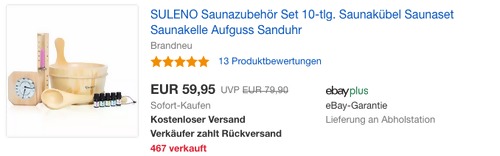 SULENO Saunazubehör Set, 10-tlg. - jetzt 7% billiger SULENO Saunazubehör Set, 10-tlg. - jetzt 7% billiger