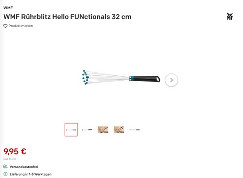 WMF Hello FUNctionals Schneebesen, 32 cm WMF Hello FUNctionals Schneebesen, 32 cm