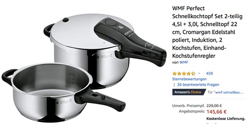 WMF Perfect Schnellkochtopf-Set, 2-teilig (4,5l + 3,0l) WMF Perfect Schnellkochtopf-Set, 2-teilig (4,5l + 3,0l)