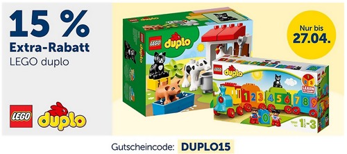 myToys - 15 % Extra-Rabatt auf LEGO duplo: z.B. LEGO 10869 DUPLO: Ausflug auf den Bauernhof myToys - 15 % Extra-Rabatt auf LEGO duplo: z.B. LEGO 10869 DUPLO: Ausflug auf den Bauernhof