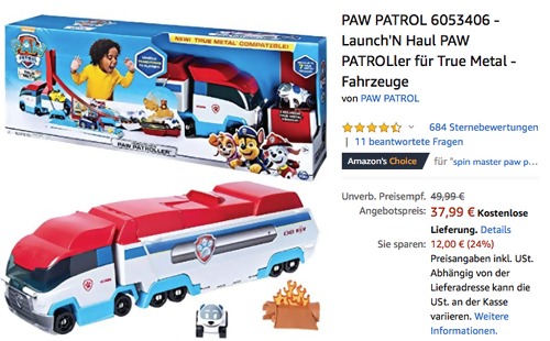 PAW PATROL 6053406 - True Metal Playset (Paw Patroller-Transporter inkl. Robodog) PAW PATROL 6053406 - True Metal Playset (Paw Patroller-Transporter inkl. Robodog)