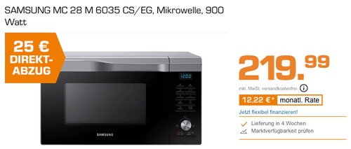 SAMSUNG MC28M6035CS/EG Mikrowelle (Grill + MWO/Heißluft + MWO) SAMSUNG MC28M6035CS/EG Mikrowelle (Grill + MWO/Heißluft + MWO)