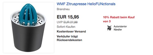 WMF HelloFUNctionals Zitruspresse, 500 ml Volumen WMF HelloFUNctionals Zitruspresse, 500 ml Volumen