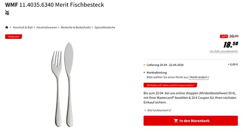 WMF Merit Fischbesteck, 2-teilig - jetzt 38% billiger