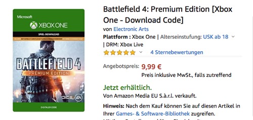 Battlefield 4: Premium Edition Xbox One - Download Code Battlefield 4: Premium Edition Xbox One - Download Code