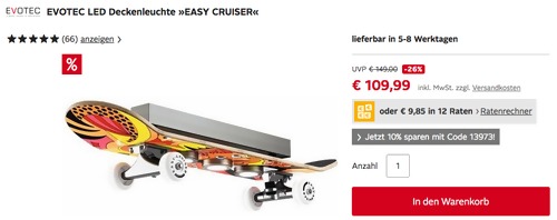 EVOTEC LED Deckenleuchte "EASY CRUISER", 15 Watt EVOTEC LED Deckenleuchte "EASY CRUISER", 15 Watt