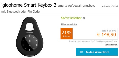 igloohome Smart Keybox 3 - smarte Aufbewahrungsbox mit Bluetooth oder Pin Code igloohome Smart Keybox 3 - smarte Aufbewahrungsbox mit Bluetooth oder Pin Code