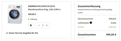 SIEMENS WM14W5FCB iQ700 Waschmaschine (9 kg, A+++) SIEMENS WM14W5FCB iQ700 Waschmaschine (9 kg, A+++)