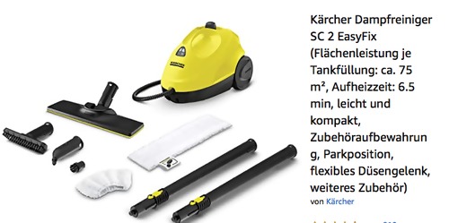 Kärcher SC 2 EasyFix Dampfreiniger, 1500 Watt (1.512-050.0) Kärcher SC 2 EasyFix Dampfreiniger, 1500 Watt (1.512-050.0)