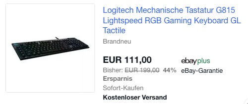 Logitech G815 RGB Mechanische Gaming-Tastatur, GL-Tasten-Switch Logitech G815 RGB Mechanische Gaming-Tastatur, GL-Tasten-Switch