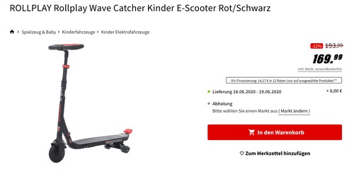 Rollplay Wave Catcher Kinder E-Scooter, bis zu 16 km/h Rollplay Wave Catcher Kinder E-Scooter, bis zu 16 km/h