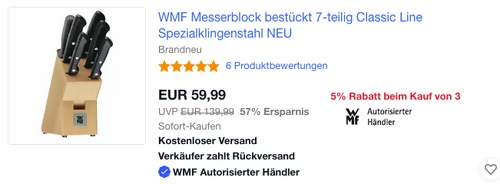 WMF Classic Line Messerblock, 7-teilig WMF Classic Line Messerblock, 7-teilig
