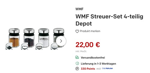 WMF Depot Gewürzstreuer-Set, 4-teilig WMF Depot Gewürzstreuer-Set, 4-teilig