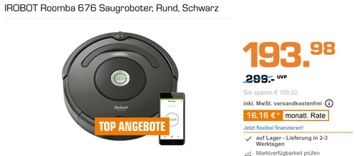 iRobot Roomba 676 Saugroboter, schwarz iRobot Roomba 676 Saugroboter, schwarz