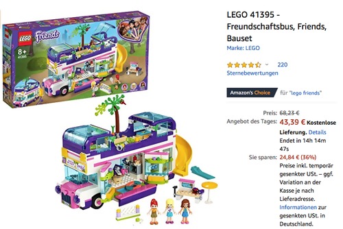 LEGO Friends 41395 - Freundschaftsbus, 778 Teile LEGO Friends 41395 - Freundschaftsbus, 778 Teile