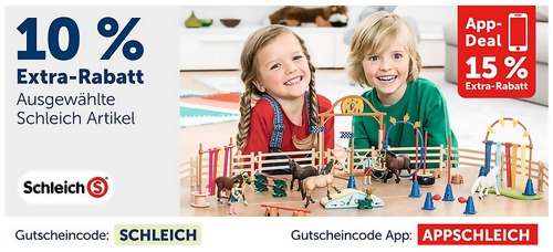 myToys.de - 10% Extra-Rabat auf Schleich: z.B. Schleich Horse Club: 42416 Großer Pferdehof inkl. 42415 Wohnwagen myToys.de - 10% Extra-Rabat auf Schleich: z.B. Schleich Horse Club: 42416 Großer Pferdehof inkl. 42415 Wohnwagen