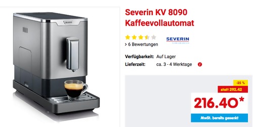 Severin KV 8090 Kaffeevollautomat, max. 19 bar Severin KV 8090 Kaffeevollautomat, max. 19 bar