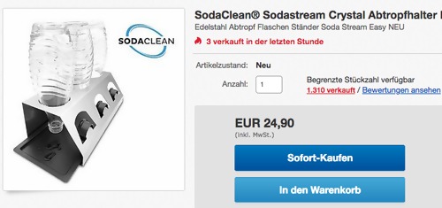SodaClean® Premium Abtropfhalter für 3 Flaschen, Edelstahl SodaClean® Premium Abtropfhalter für 3 Flaschen, Edelstahl