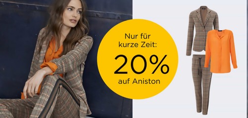 Baur.de - 20% Rabatt auf Aniston Modeartikel: z.B. Aniston CASUAL Jackenblazer (34-48) Baur.de - 20% Rabatt auf Aniston Modeartikel: z.B. Aniston CASUAL Jackenblazer (34-48)
