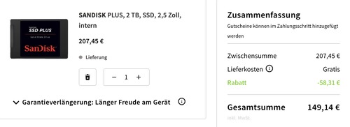 SANDISK PLUS 2 TB interne SSD-Festplatte, 2,5 Zoll SANDISK PLUS 2 TB interne SSD-Festplatte, 2,5 Zoll