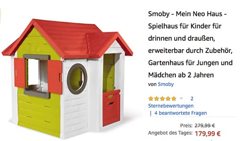 Smoby - Mein Neo Haus - Spielhaus, 120 x 115 x 135 cm Smoby - Mein Neo Haus - Spielhaus, 120 x 115 x 135 cm